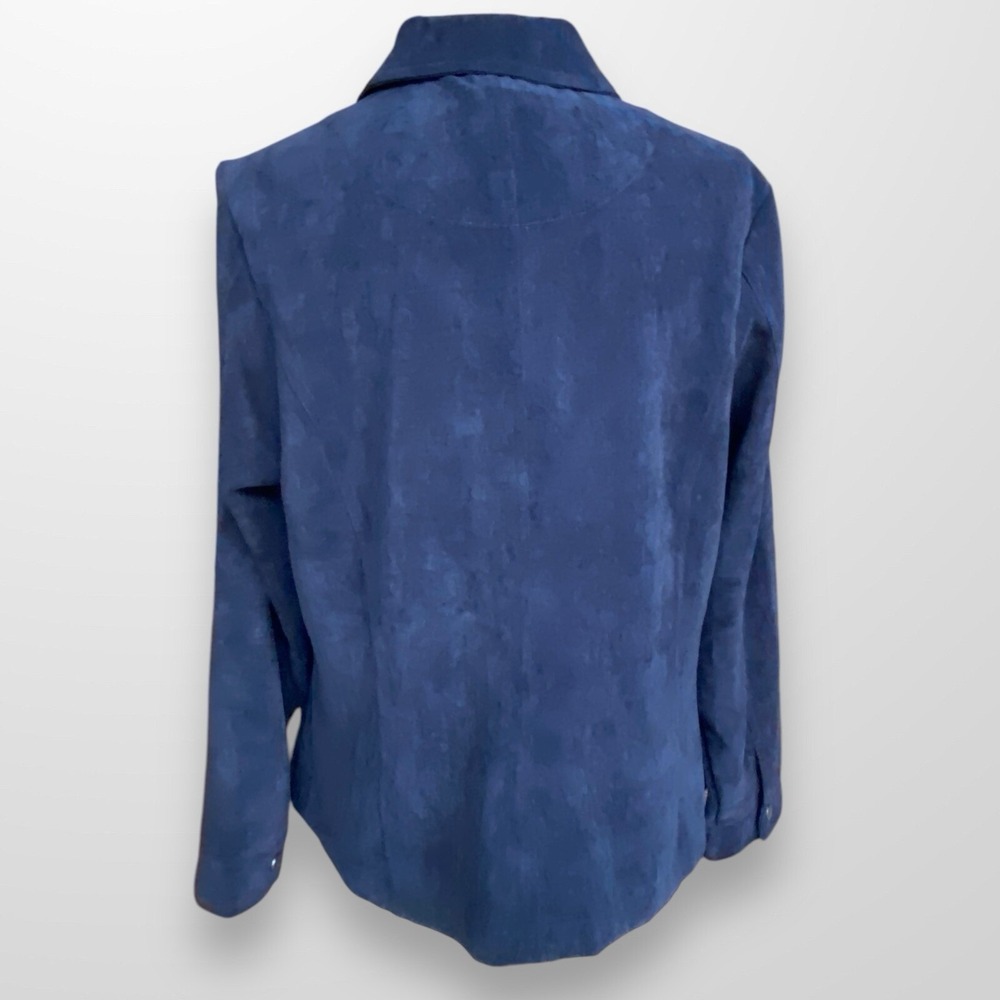 CJ Banks Womens Size X  14W Jacket Lightweight Blue‎ Microfiber Casual NEW - Picture 4 of 9